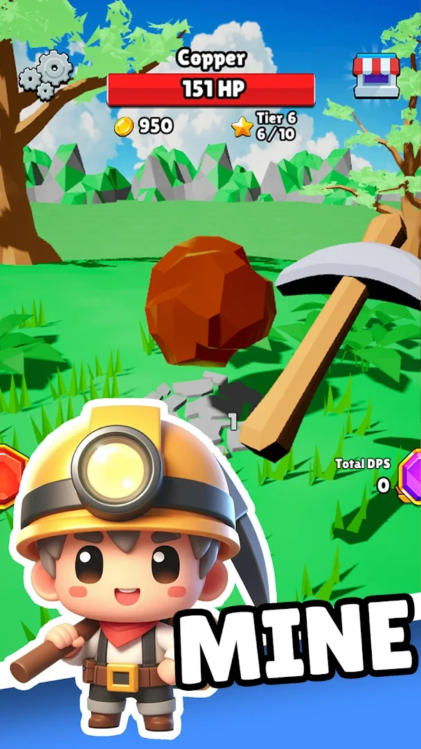 Tap Tap Miner Android Idle Clicker Gameplay - Mining Rocks and Gems